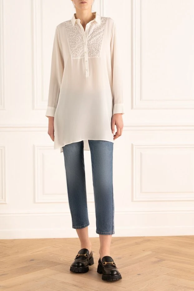 Gran Sasso жіночі блуза з шовку біла жіноча купити фото з цінами 160943 - фото 2