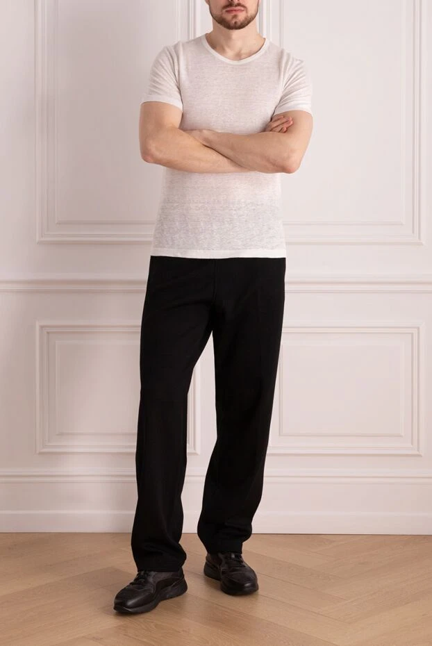 Gran Sasso мужские футболка из льна белая мужская купить с ценами и фото 160959 - фото 2