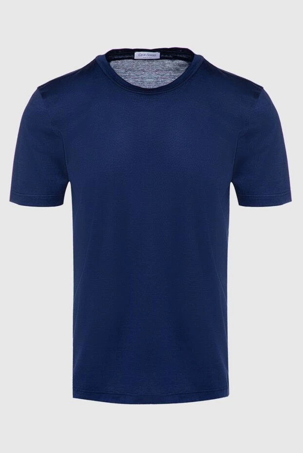 Gran Sasso мужские футболка из хлопка синяя мужская купить с ценами и фото 160969 - фото 1