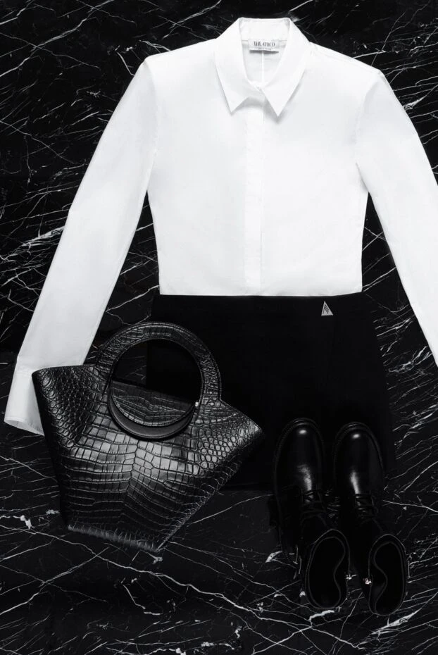 The Attico women's cotton blouse with shoulder pads white 161033 - photo 2