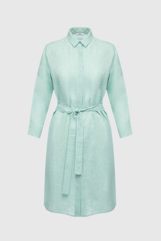 Green linen dress for women