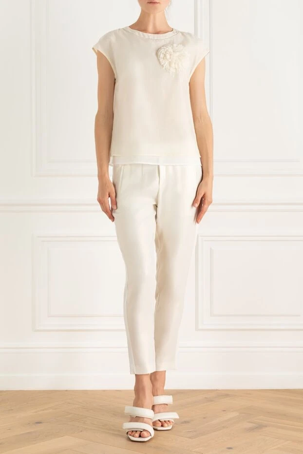 Peserico жіночі блуза з бавовни та шовку біла жіноча купити фото з цінами 161086 - фото 2