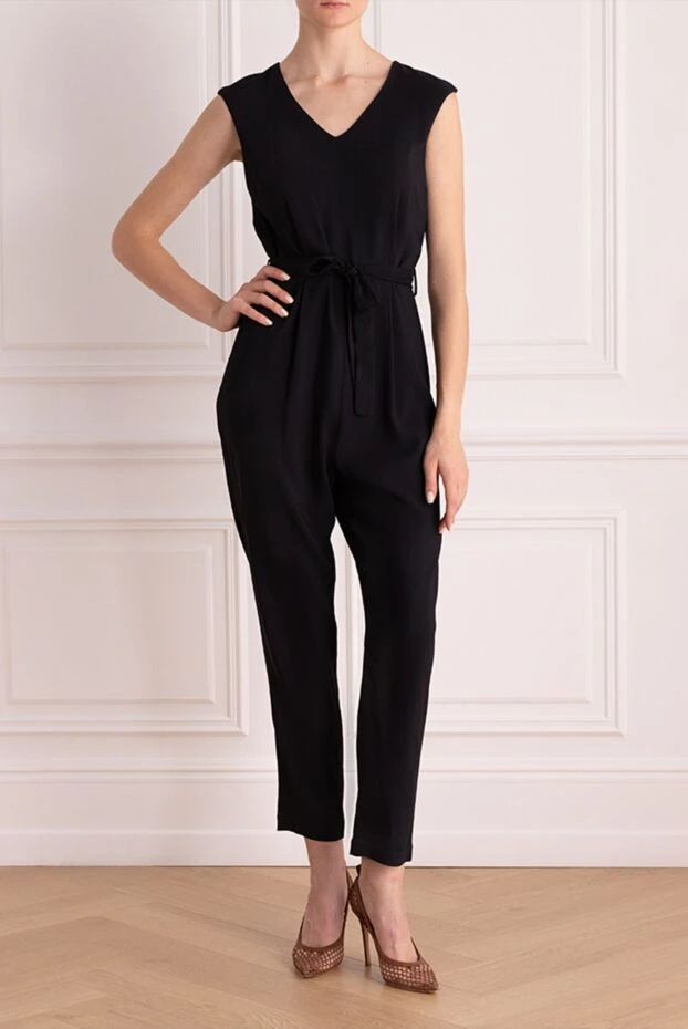 Peserico woman black women's viscose and elastane jumpsuit 161092 - photo 2