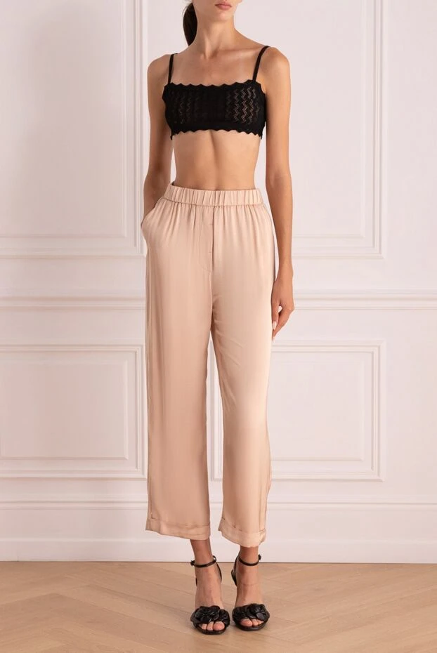 Peserico woman beige viscose trousers for women buy with prices and photos 161096 - photo 2