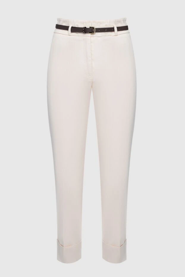 Peserico женские брюки из хлопка белые женские купить с ценами и фото 161097 - фото 1