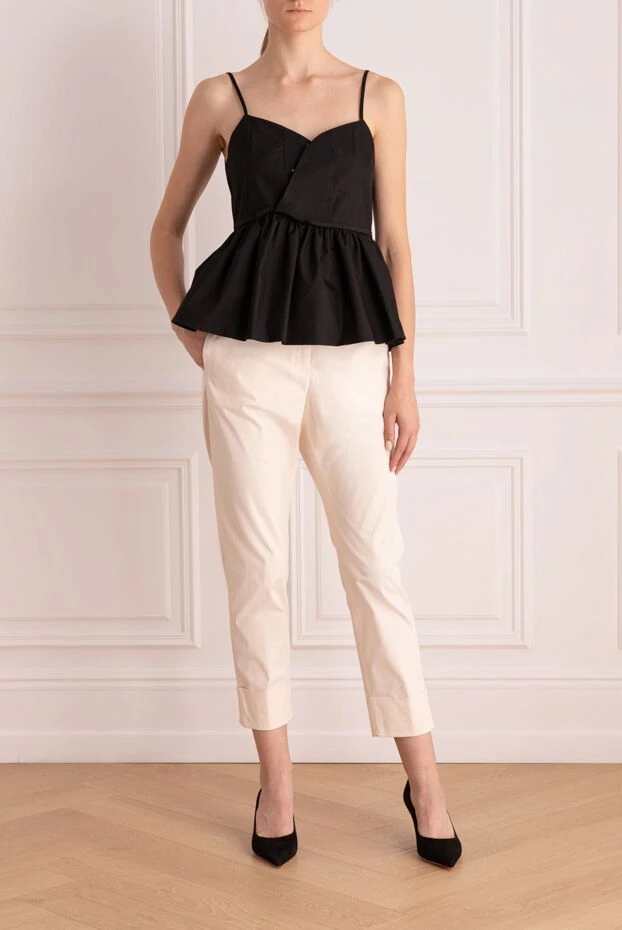 Peserico woman white cotton trousers for women 161097 - photo 2