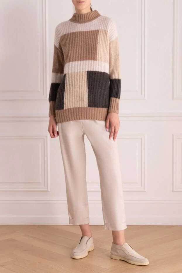 Peserico woman beige linen and wool trousers for women buy with prices and photos 161107 - photo 2