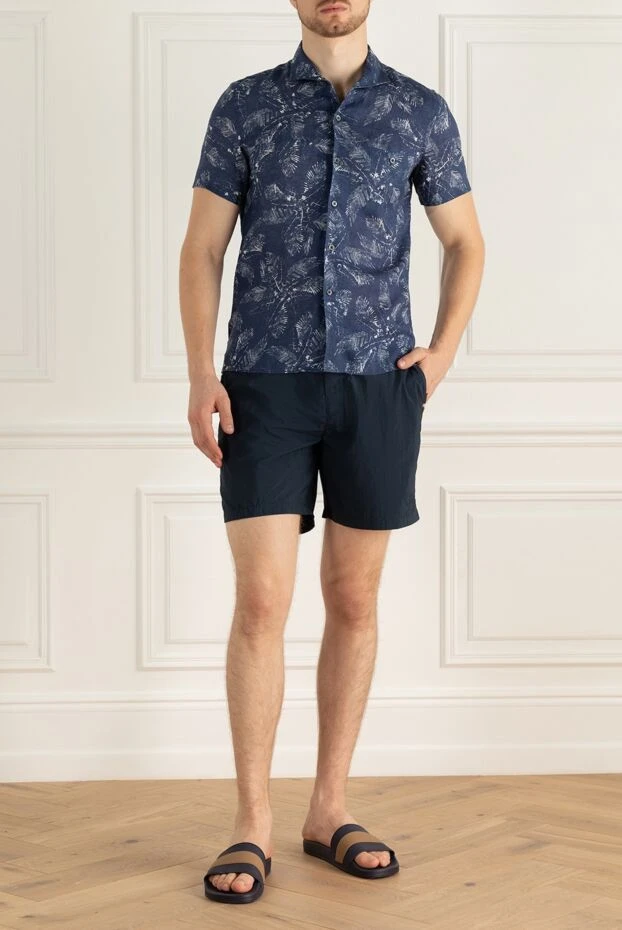 Corneliani man blue polyester beach shorts for men 161241 - photo 2