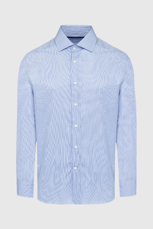 Corneliani мужские сорочка из хлопка синяя мужская купить с ценами и фото 161248 - фото 1