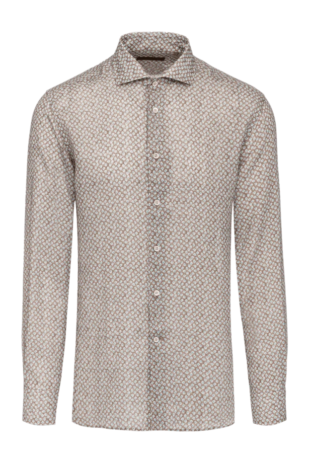 Corneliani brown linen shirt for men 161258 - photo 1