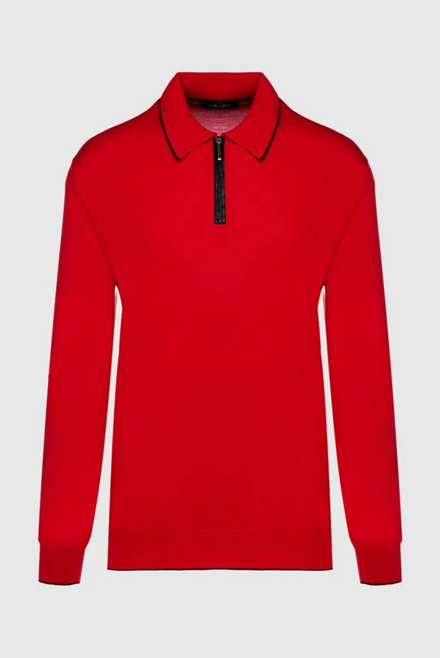 Stefano Ricci поло с длинным рукавом из шелка и кожи крокодила красное мужское 161365 - фото 1