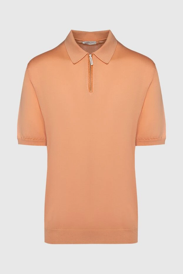 Stefano Ricci поло з шовку та шкіри крокодила помаранчеве чоловіче 161367 - фото 1