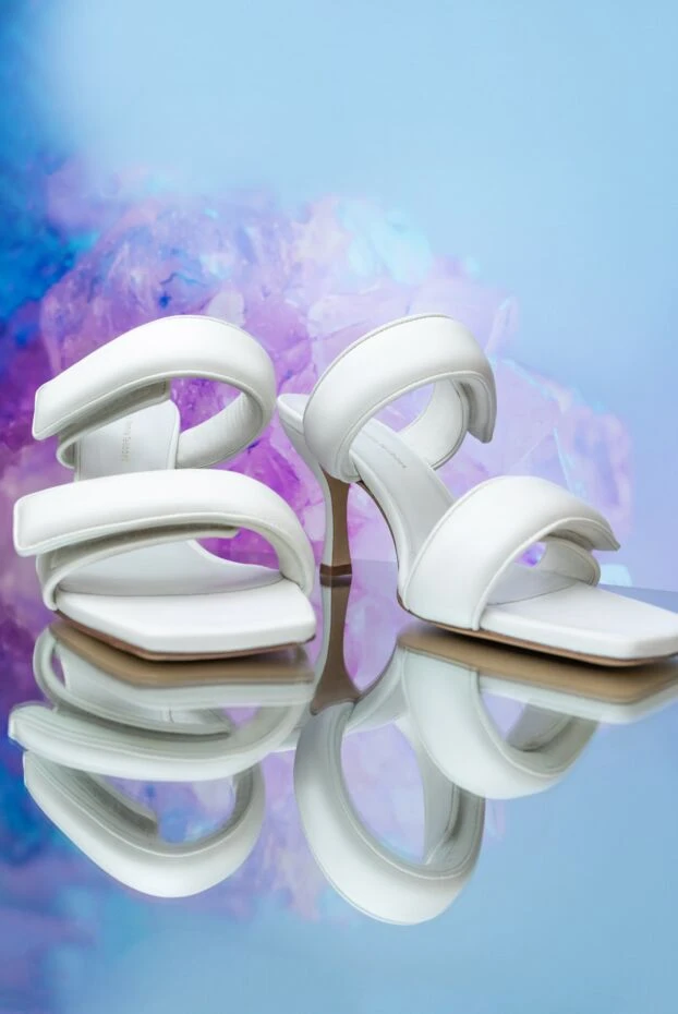 Gia Borghini women's white sandals made of smooth leather 161387 - photo 3