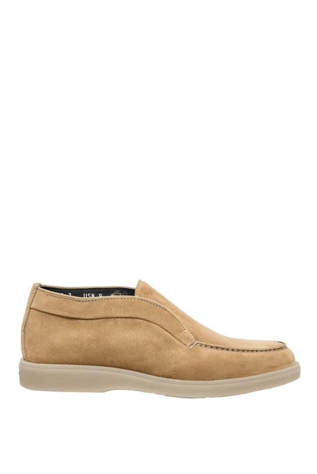 Beige leather loafers for men