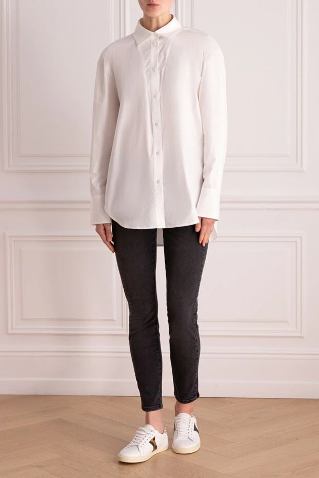 MSGM женские блуза из хлопка и полиамида белая женская купить с ценами и фото 161424 - фото 2