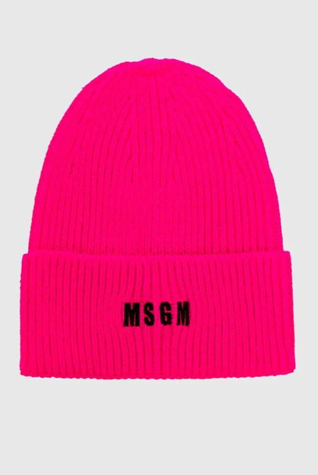 MSGM bright pink women's hat with black logo 161428 - photo 1