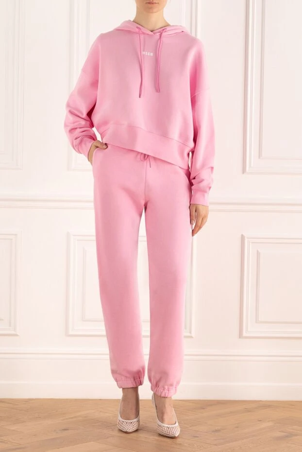 MSGM women's pink cotton suit with drawstring hoodie 196468 - photo 2
