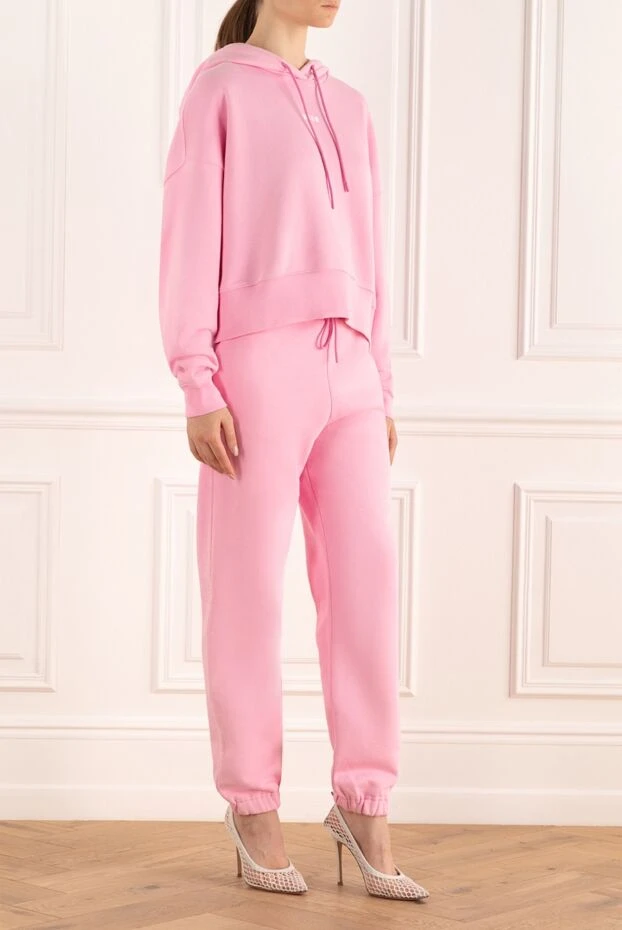 MSGM women's pink cotton suit with drawstring hoodie 196468 - photo 3