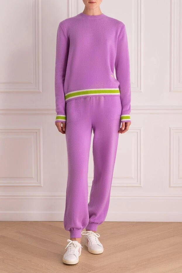 MSGM жіночі костюм прогулянковий з мериноса та кашеміру фіолетовий жіночий купити фото з цінами 161433 - фото 2