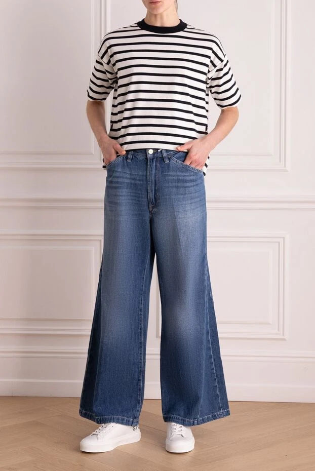 Frame женские джинсы из хлопка синие женские купить с ценами и фото 161471 - фото 2