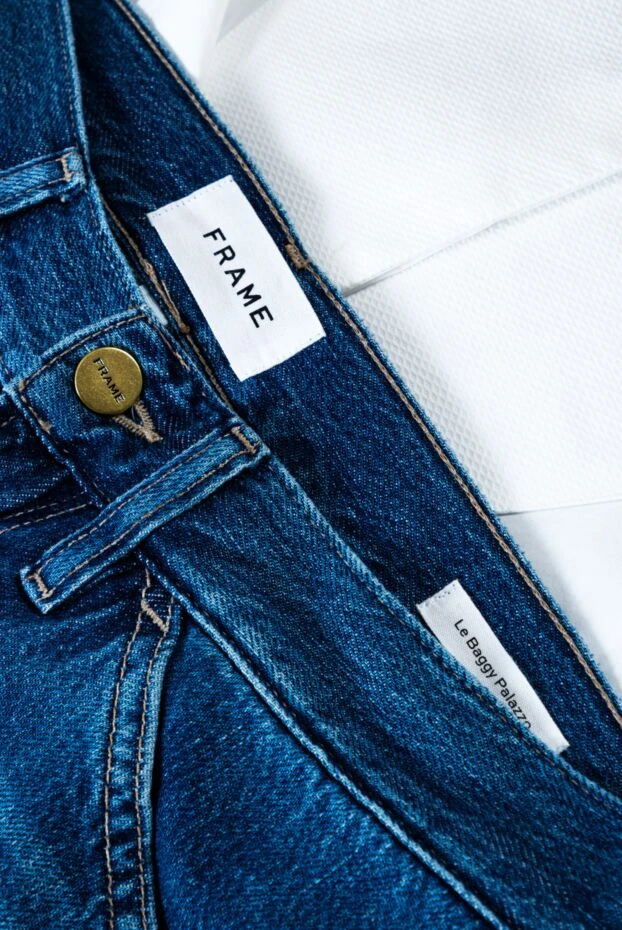 Frame жіночі джинси-кльош з бавовни сині 161471 - фото 2