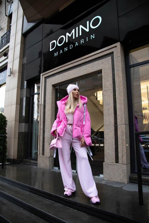 Balmain women's woolen hat with pink monogrammed print 161484 - photo 3