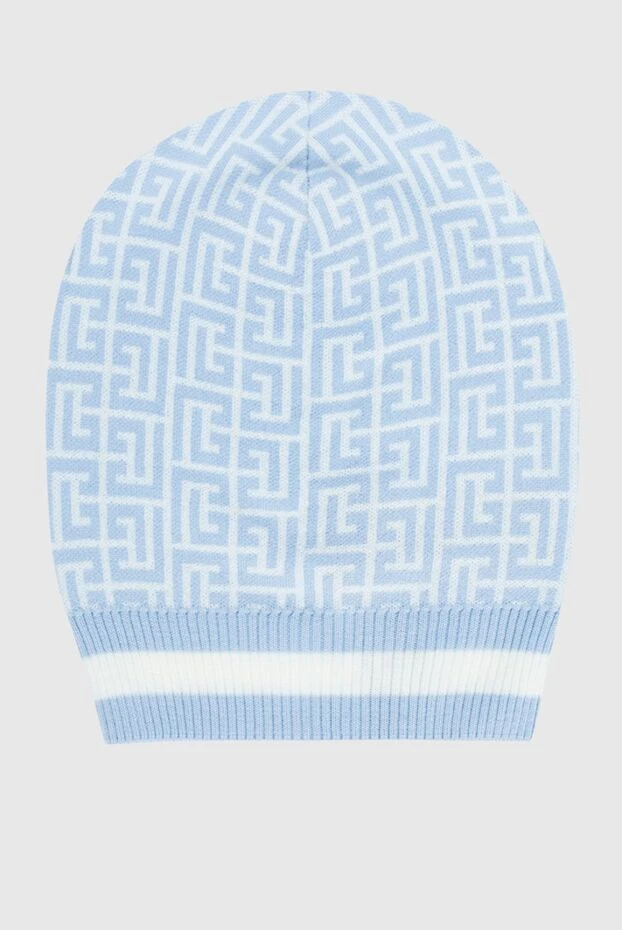 Balmain women's woolen hat with blue monogrammed print 161485 - photo 1