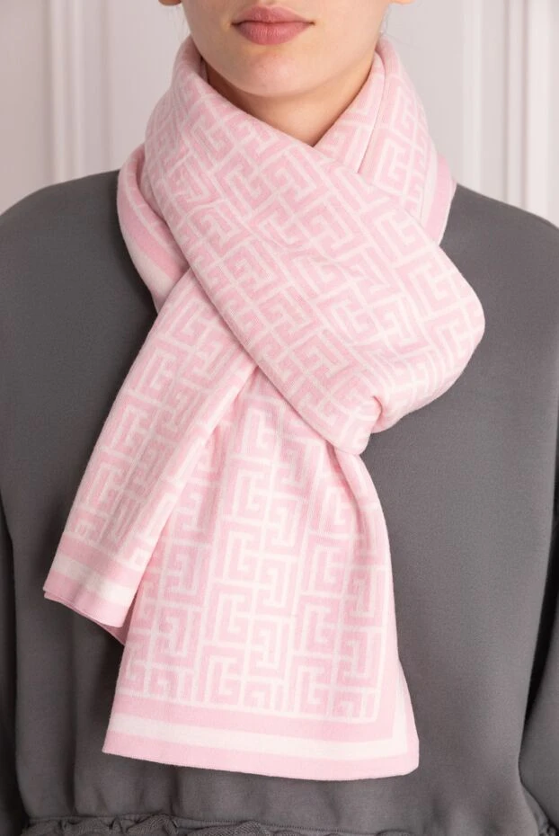 Balmain woman pink wool scarf for women buy with prices and photos 161493 - photo 2