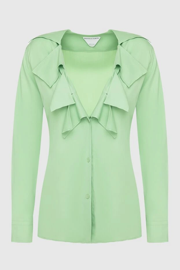 Bottega Veneta женские блуза из вискозы зеленая женская купить с ценами и фото 161508 - фото 1