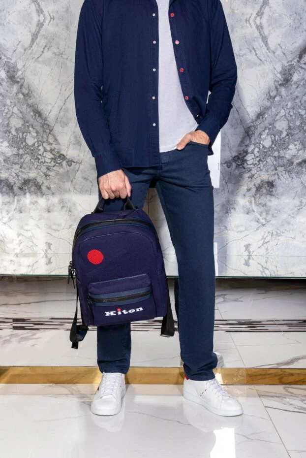 Kiton мужская белая футболка из эластичного джерси с круглой горловиной 161530 - фото 2