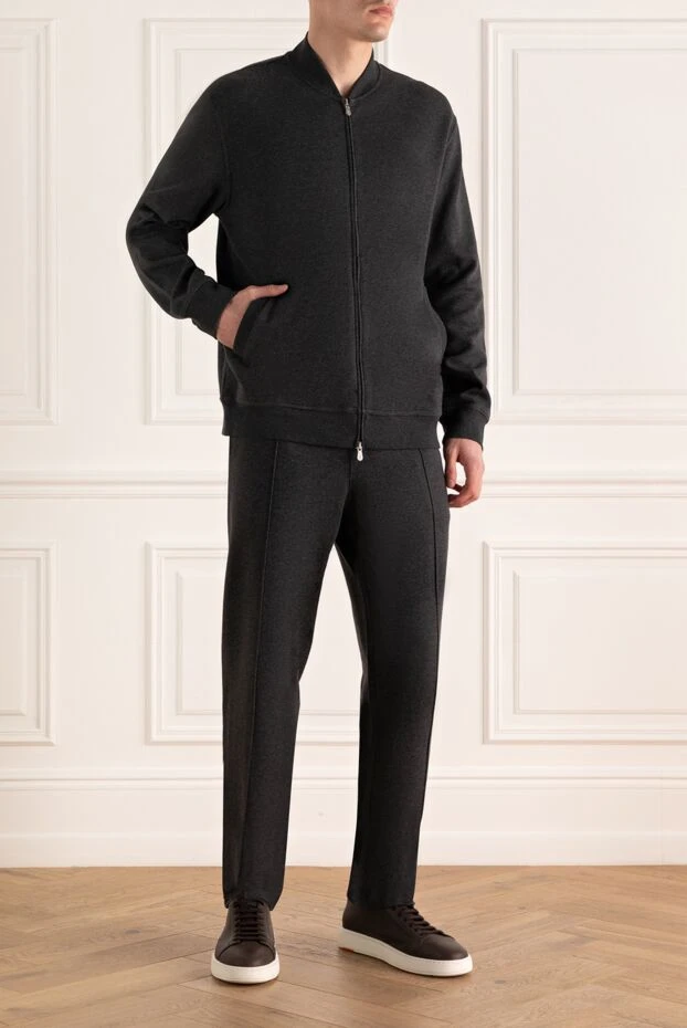 Brunello Cucinelli костюм спортивный в графитовом оттенке с двусторонней молнией 161537 - фото 2