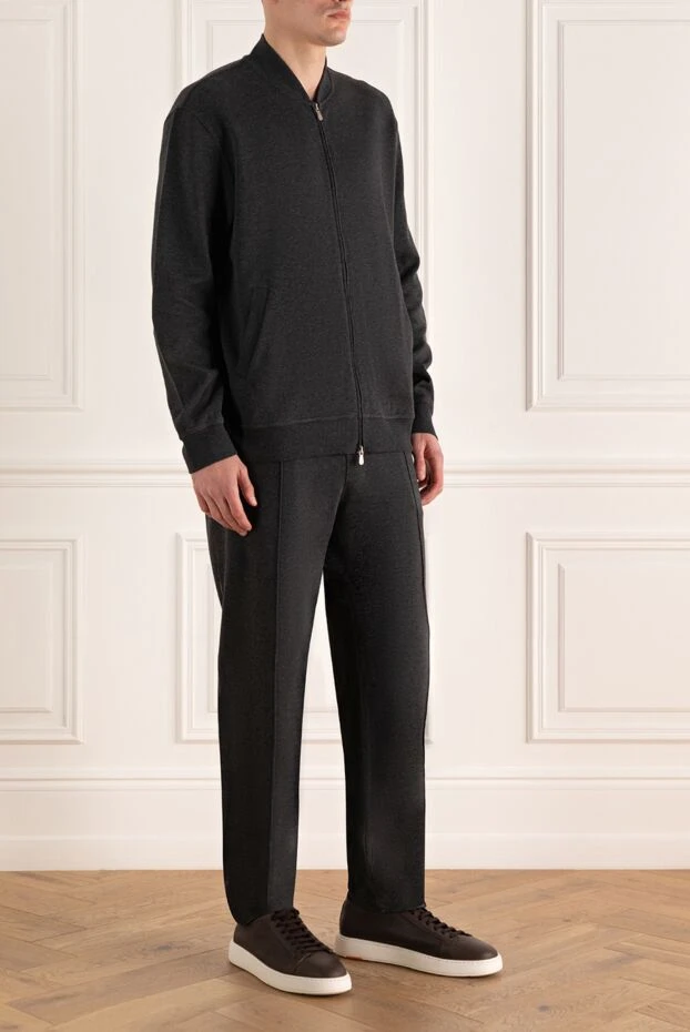 Brunello Cucinelli костюм спортивный в графитовом оттенке с двусторонней молнией 161537 - фото 3