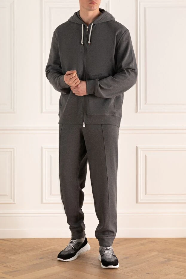 Brunello Cucinelli трикотажный костюм с капюшоном и молнией на двустороннем замке 161538 - фото 2