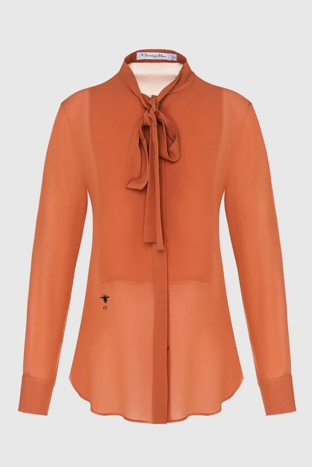 Dior женские блуза из шелка оранжевая женская купить с ценами и фото 161609 - фото 1