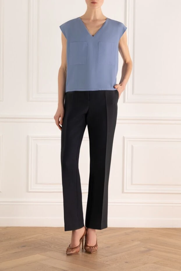 Dior woman gray wool and silk trousers for women 161610 - photo 2