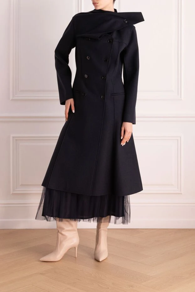 Dior женские пальто из шерсти черное женское купить с ценами и фото 161614 - фото 2