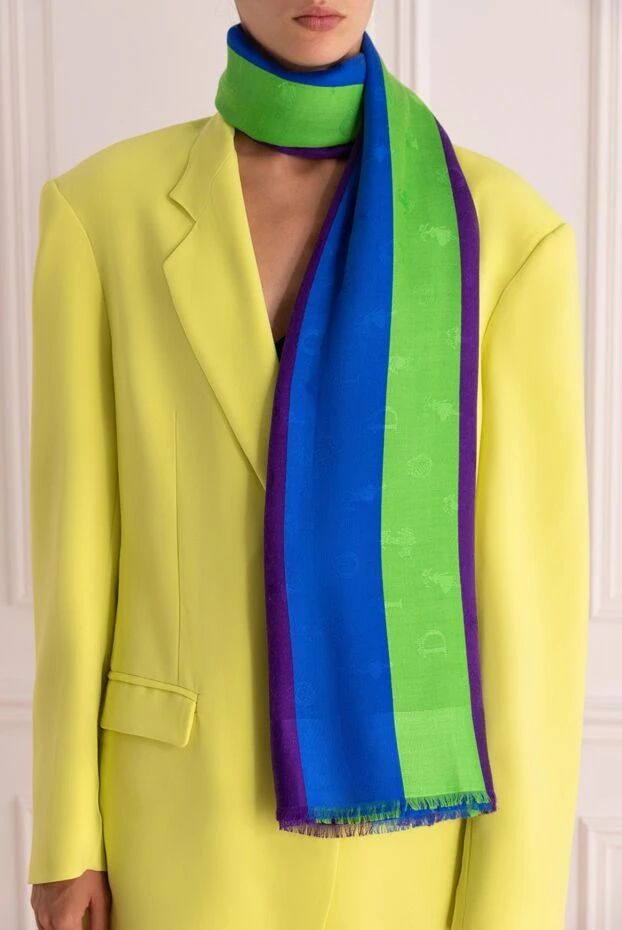 Dior женские шарф из шелка и шерсти зеленый женский купить с ценами и фото 161623 - фото 2