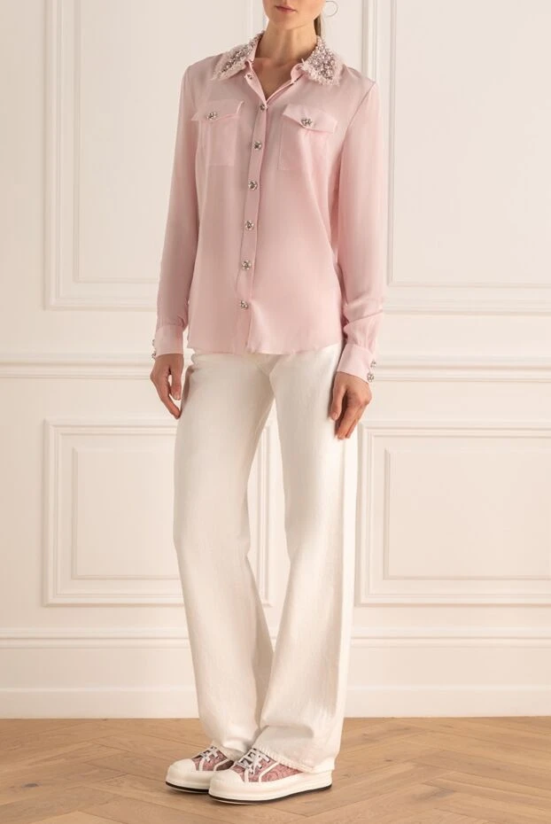 Balmain woman pink silk blouse for women buy with prices and photos 161645 - photo 2