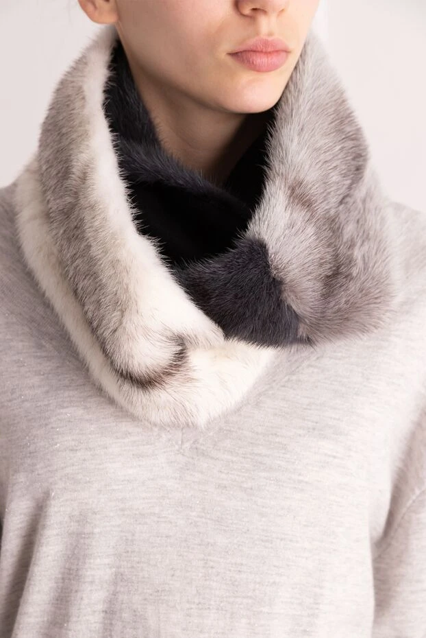 Dior жіночі шарф з хутра норки сірий жіночий купити фото з цінами 161646 - фото 2