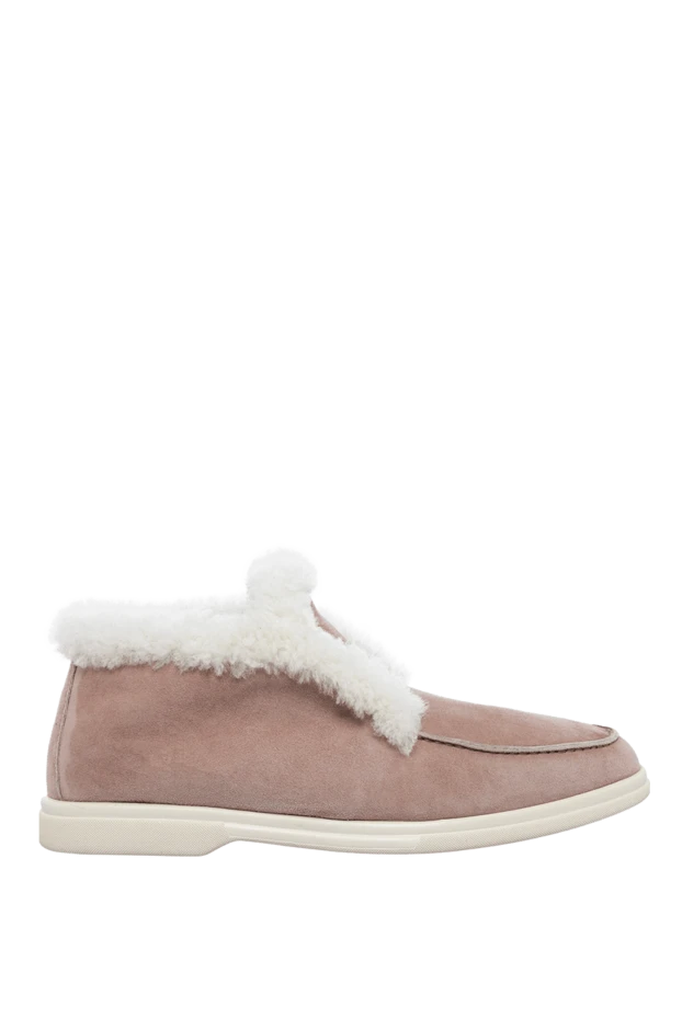 Cesare di Napoli woman pink suede and fur loafers for women buy with prices and photos 161664 - photo 1