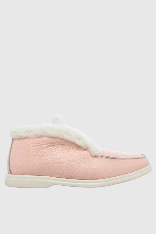 Cesare di Napoli woman pink leather and fur loafers for women buy with prices and photos 161665 - photo 1