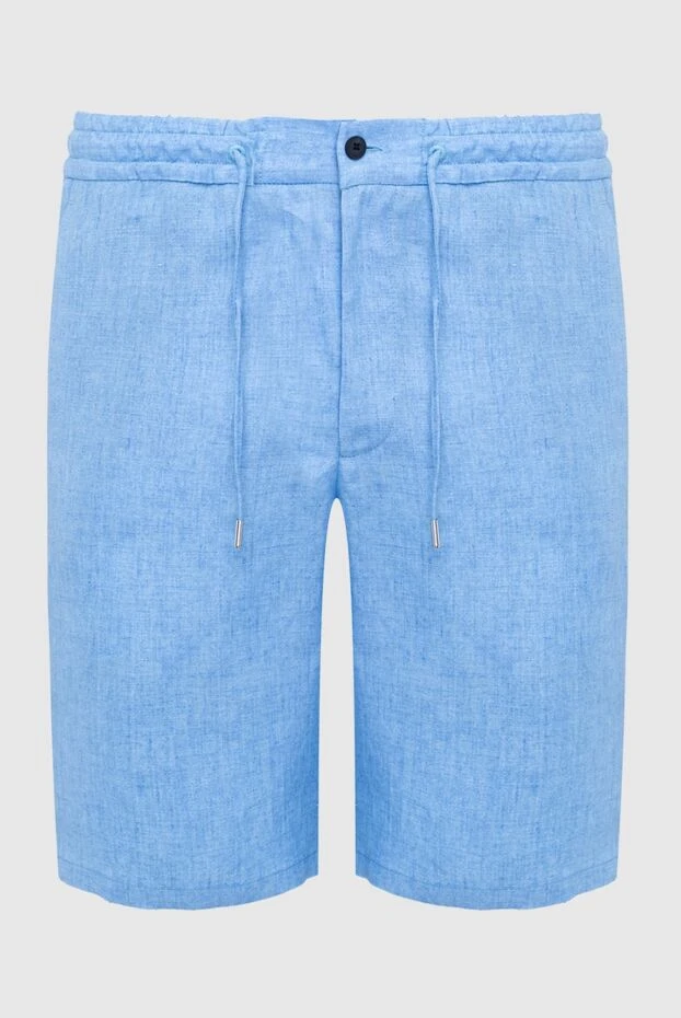 Cesare di Napoli мужские шорты из льна голубые мужские купить с ценами и фото 161670 - фото 1