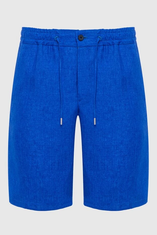 Cesare di Napoli мужские шорты из льна синие мужские купить с ценами и фото 161672 - фото 1