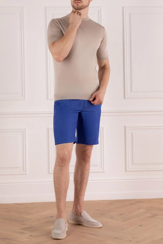 Cesare di Napoli мужские шорты из льна синие мужские купить с ценами и фото 161672 - фото 2