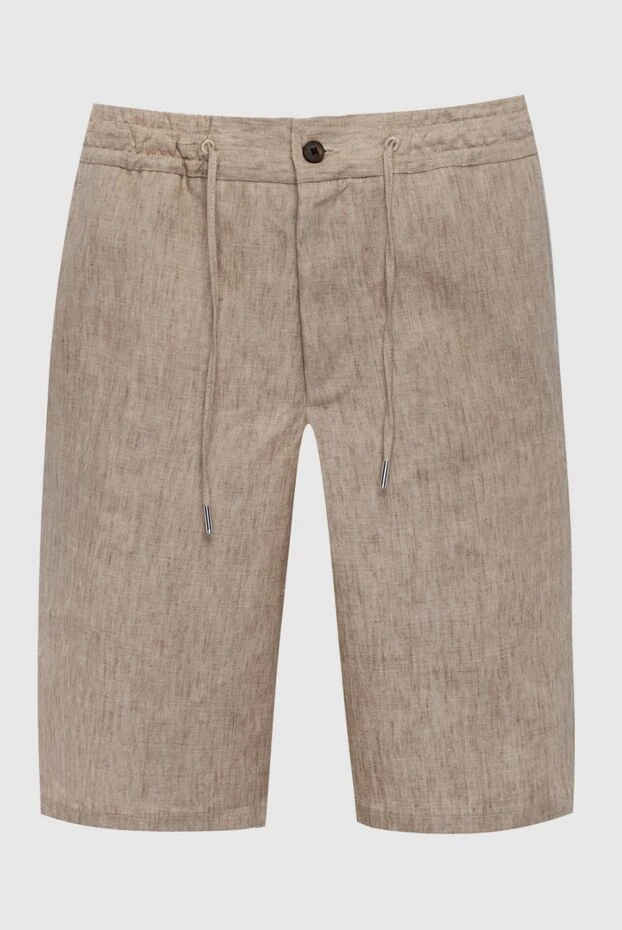Cesare di Napoli мужские шорты из льна бежевые мужские купить с ценами и фото 161674 - фото 1