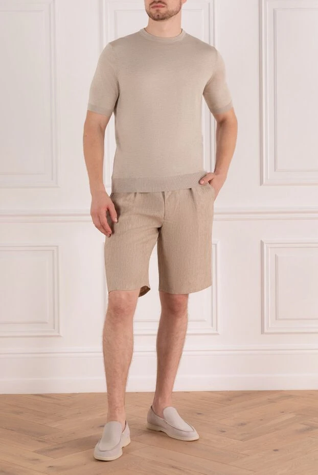 Cesare di Napoli man beige linen shorts for men buy with prices and photos 161674 - photo 2