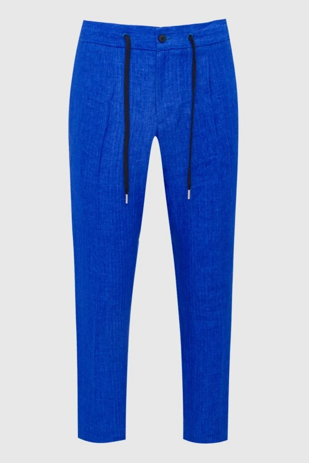 Cesare di Napoli мужские брюки из льна синие мужские купить с ценами и фото 161679 - фото 1