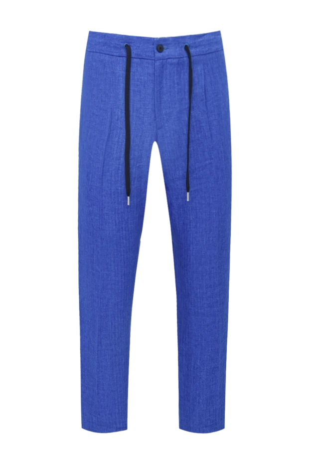 Blue linen pants for men