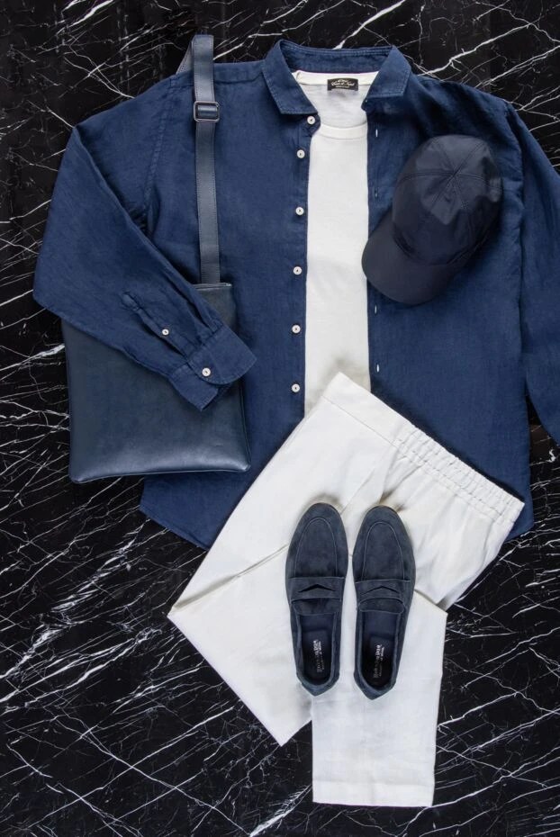 Cesare di Napoli white linen and wool pants for men 161681 - photo 2