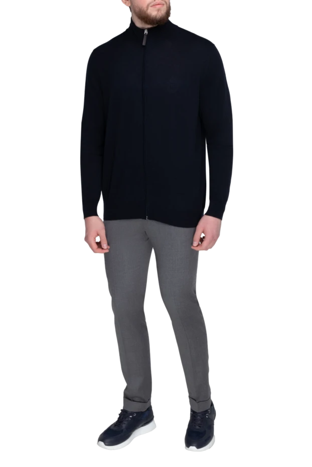 Billionaire man men's cardigan made of wool and cashmere blue buy with prices and photos 161685 - photo 2